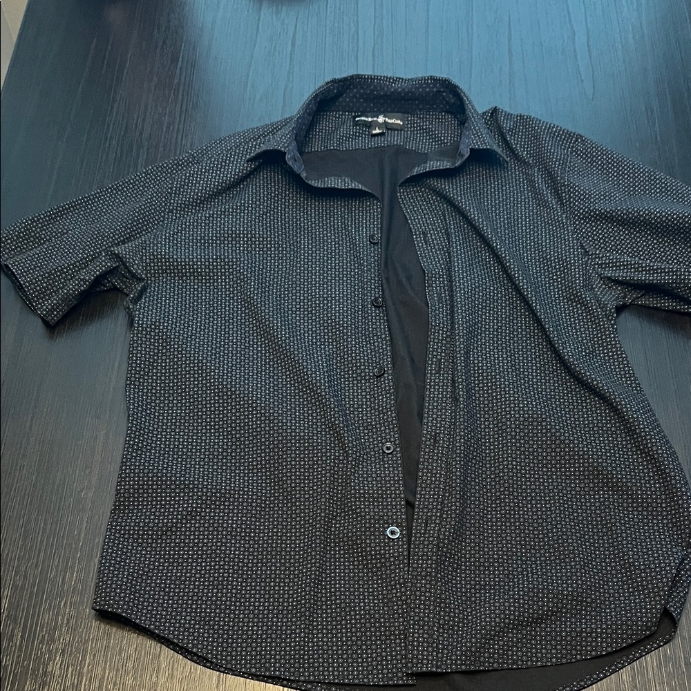 Beverly Hills Polo Club Black Patterned Shirt